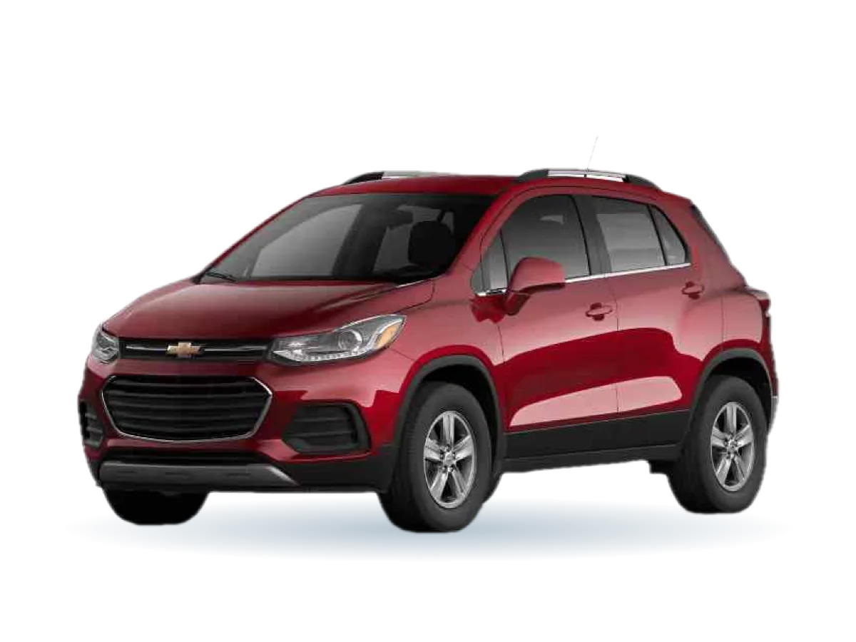 Red Chevy Trax rental car from Speed Car Rental Aruba