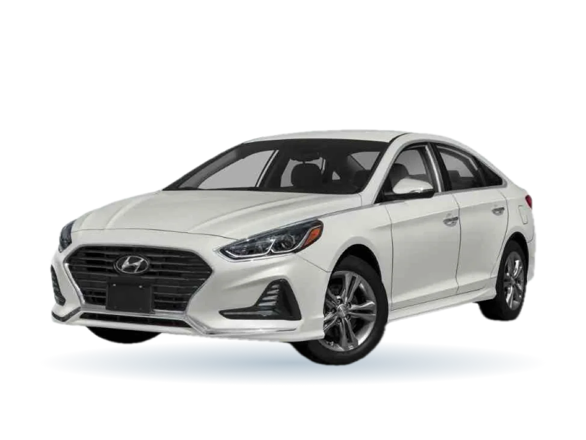 White Hyundai Sonata rental car from Speed Car Rental Aruba