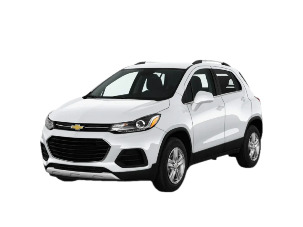White Chevy Trax SUV rental car in Aruba