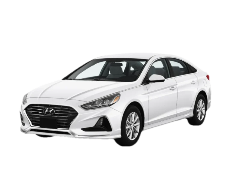 White Hyundai Sonata rental car in Aruba