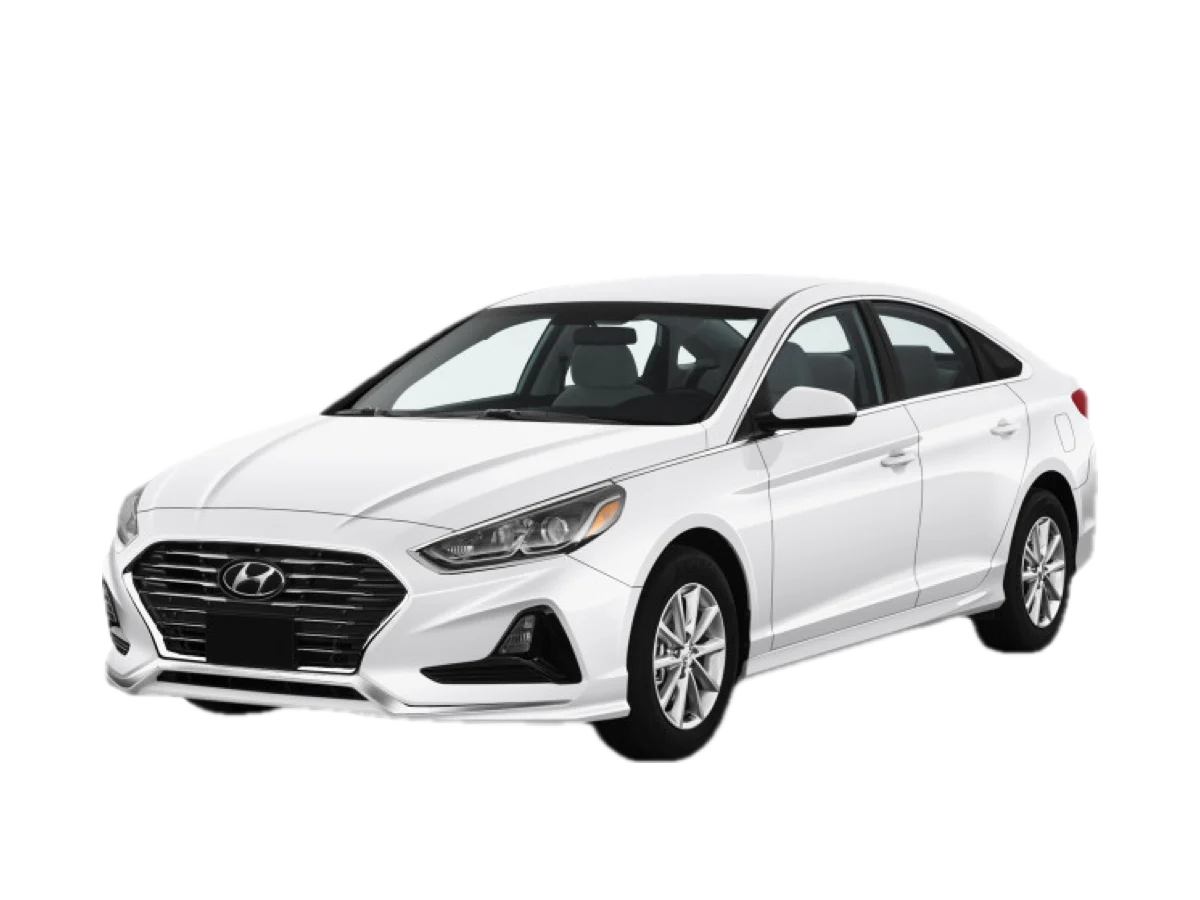 White Hyundai Sonata rental car in Aruba