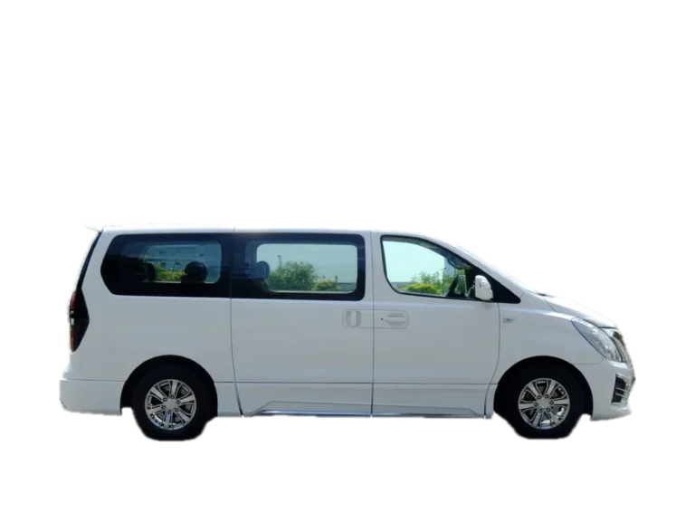 White Hyundai Starex 12-seat van rental in Aruba